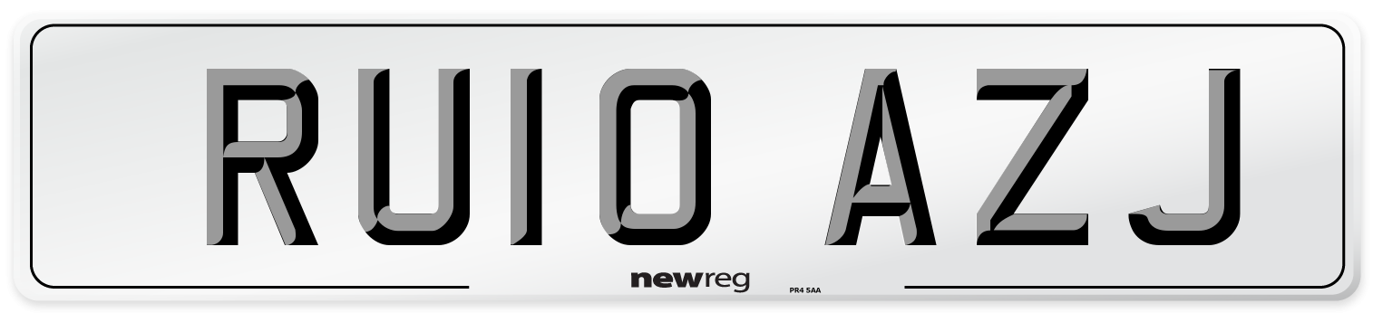 RU10 AZJ Number Plate from New Reg